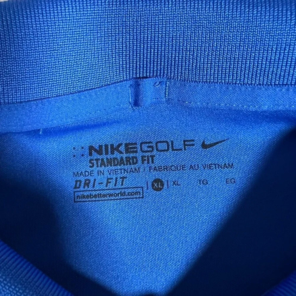 Nike Shirt Mens‎ XL Blue Golf Polo Performance Stretch Dri-Fit Ryder Cup Logo